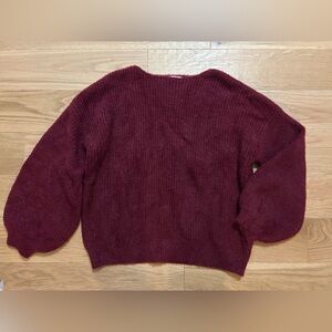 Pink Lily Boutique Burgundy Super Soft Flowy Sleeve Sweater Medium M